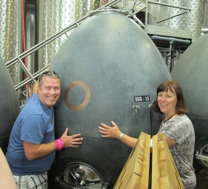 OCP principal Christine Coletta with Marc Smith of 30 Day Adventures at concrete egg 15