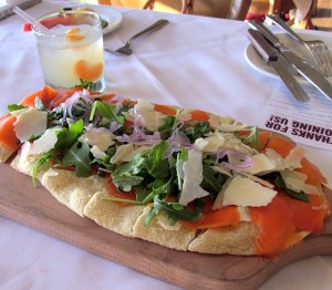 Absolut Vodka Orange Peel drink with flatbread