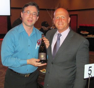 Karl with Tommy Thompson and a bottle of Penner Ash Pas de Nom