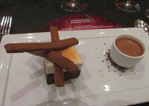 Liquid chocolate and flourless chocolate cake