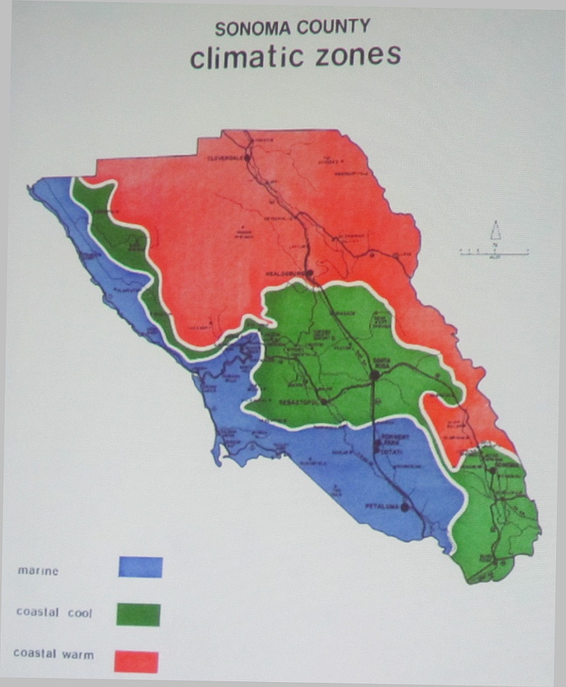 Sonoma County climatic zones