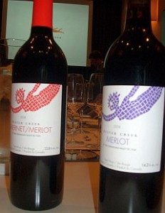 Hester Creek Merlot bottles