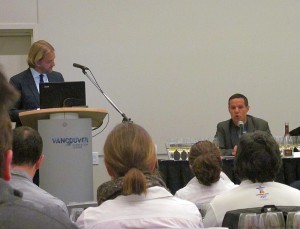 Terry Threlfall moderating our speakers