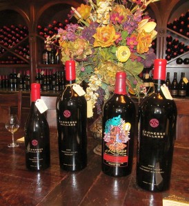 A beautiful lineup of Leoness Cellars red wines