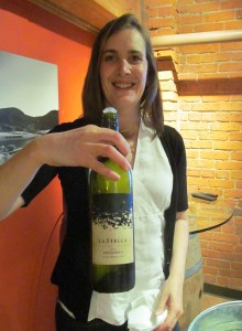 Wine maker Severine Pinte with her La Stella Leggiero 2012
