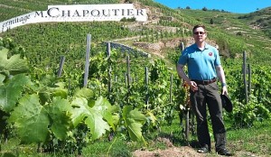 Karl at the Chapoutier vineyards in Hermitage 2
