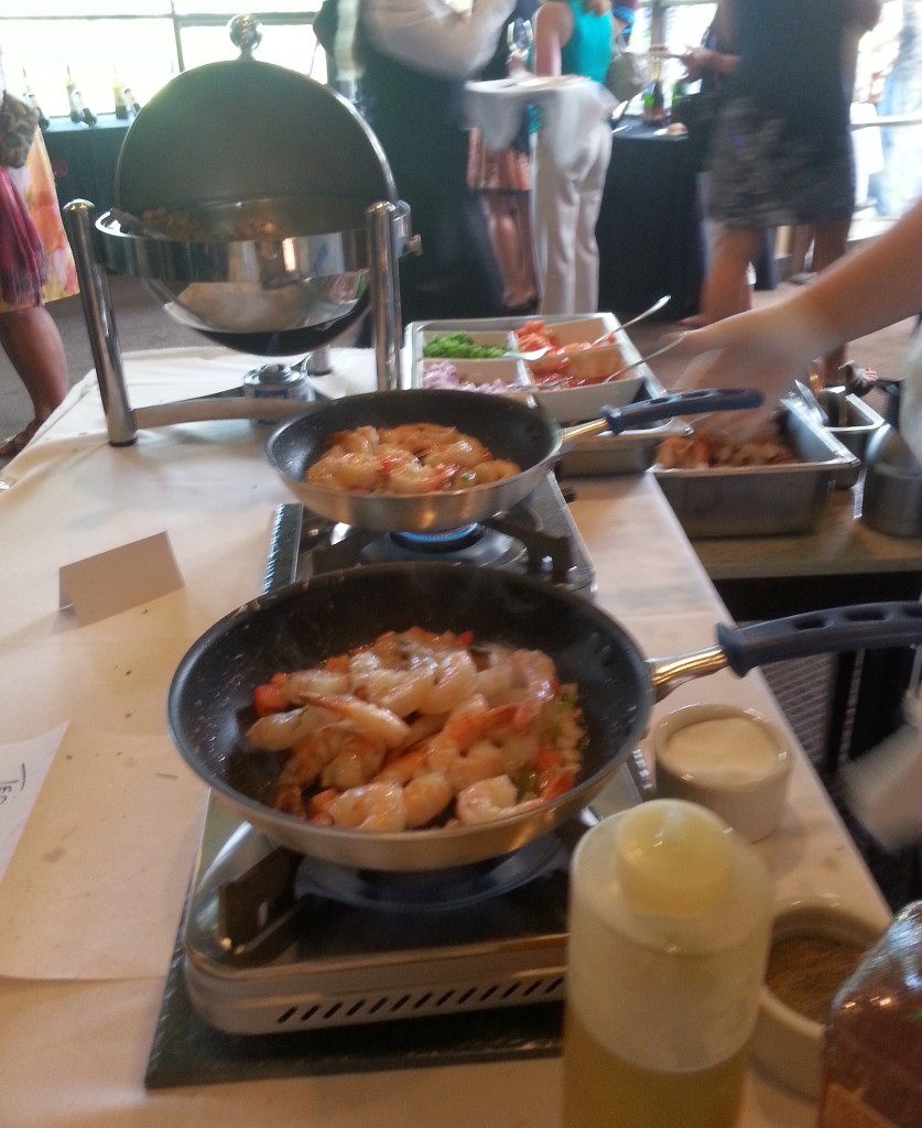 Cooking tiger prawns