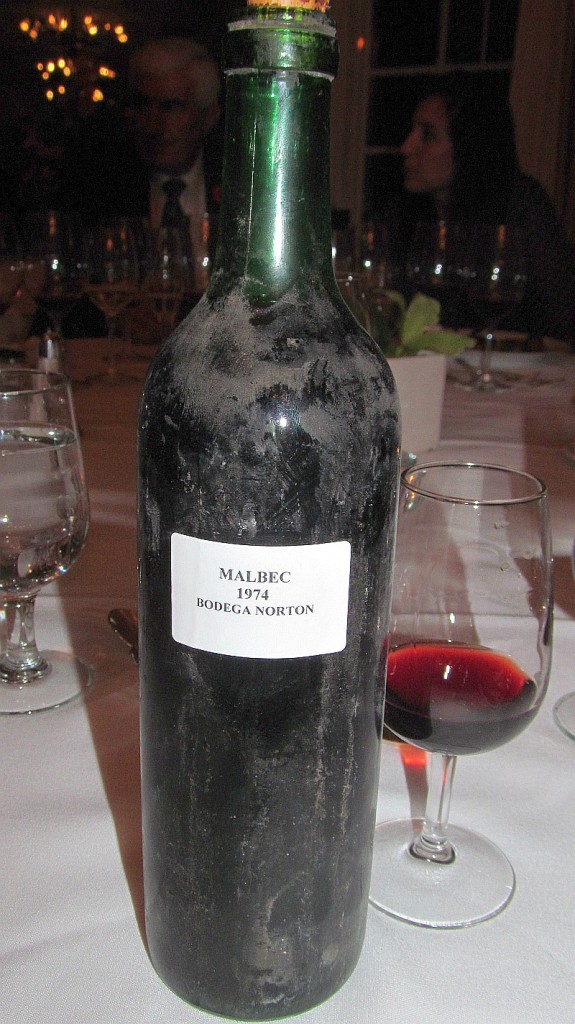 1974 Malbec in glass and bottle