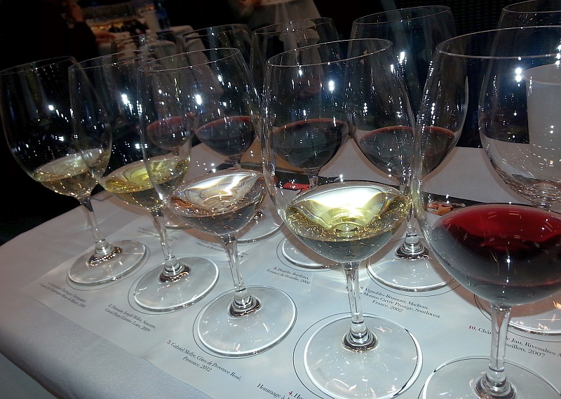Iconic French wines in glasses