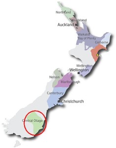 New Zealand map - Central Otago