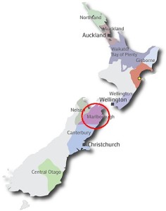 New Zealand map - Marlborough