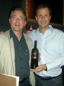 Karl andAurelio with a bottle of Kaiken Ultra Malbec