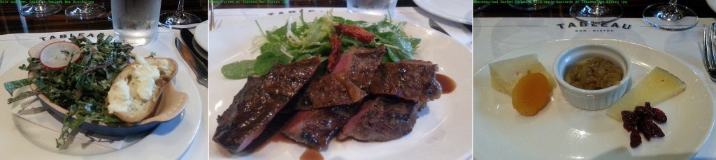 Kale Salad Steak Frites and Manchego and Parmesan cheeses