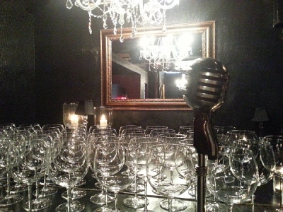 Glasses and microphone