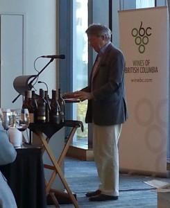 Steven Spurrier talking about the results and BC wine