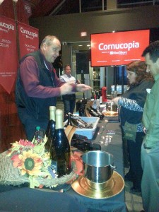 Cornucopia speaking with a winery principal at Cellar Door
