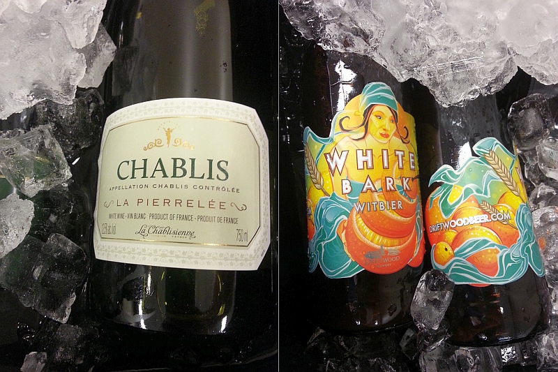 La Chablisienne La Pierrele Chablis and Driftwood Brewery White Bark Witbier