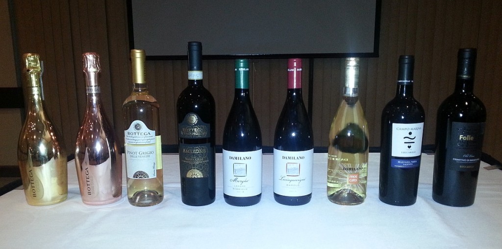 Bottega, Damilano, and Luccarelli wines at Il Centro