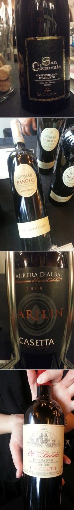 Cantina Zaccagnini San Clemente, Batasiolo Barolo DOCG Boscareto, Casetta Barbera d' Alba Barilin, and Tenuta Olim Bauda Barbera d'Asti DOCG Superiore Le Rocchette