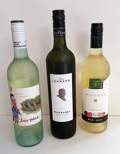A vertical of 3 Semillon from Australia