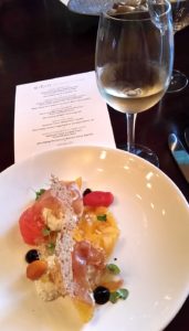 Heirloom tomato salad with Kim Crawford Sauvignon Blanc at ebo restaurant