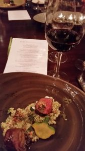 Moroccan Spiced Lamb Chop with McLarens on the Lake Shiraz at ebo restaurant