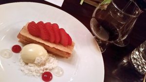 Peach Millefeuille with Warres Warrior Port