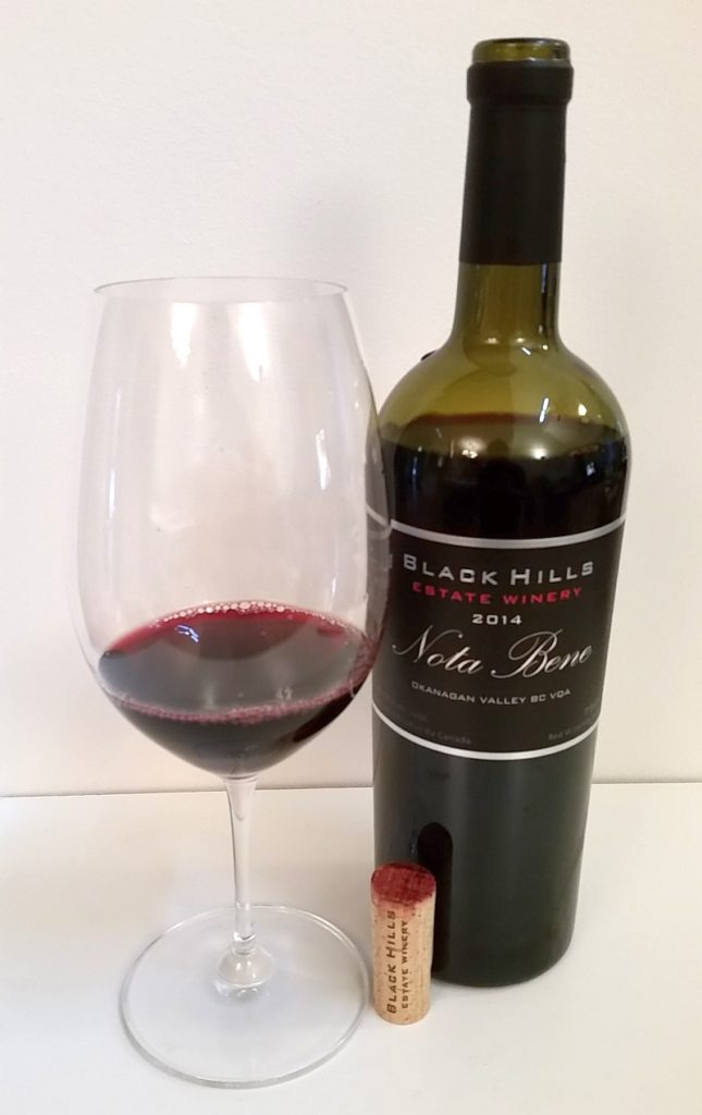 Black Hills Estate Winery Nota Bene 2014 in bottle and glass