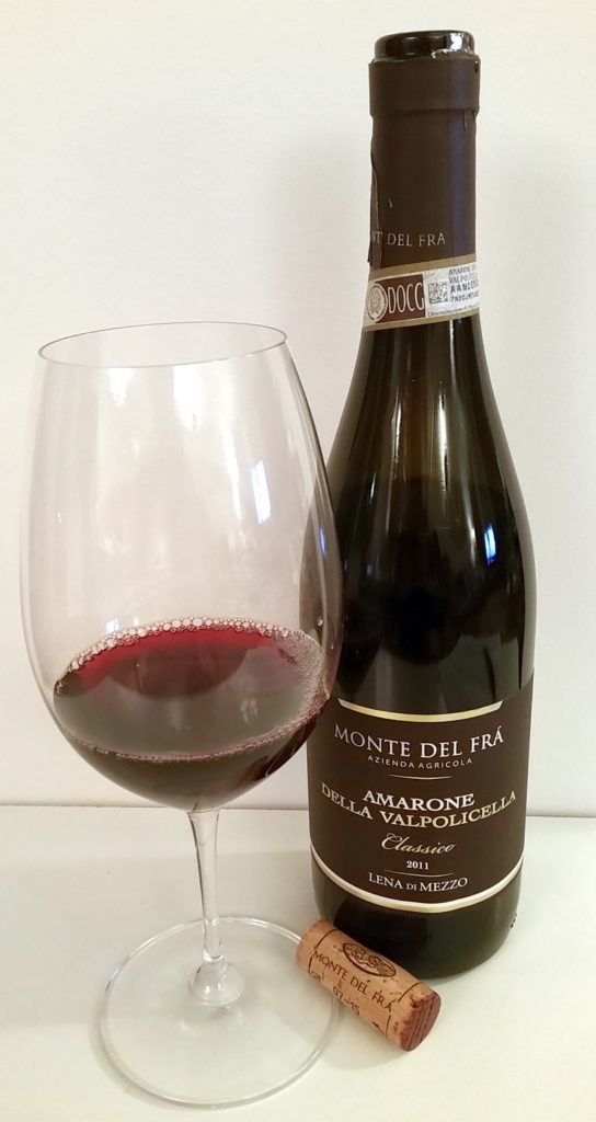 Monte del Fra Amarone Della Valpolicella Classico Lena di Mezzo DOCG 2011 wine in glass