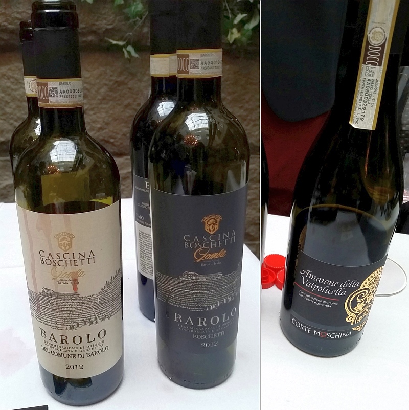 Cascina Boschetti Gomba Barolo DOCG Boschetti and Del Commune di Barolo and Corte Moschina Amarone della Valpolicella DOCG