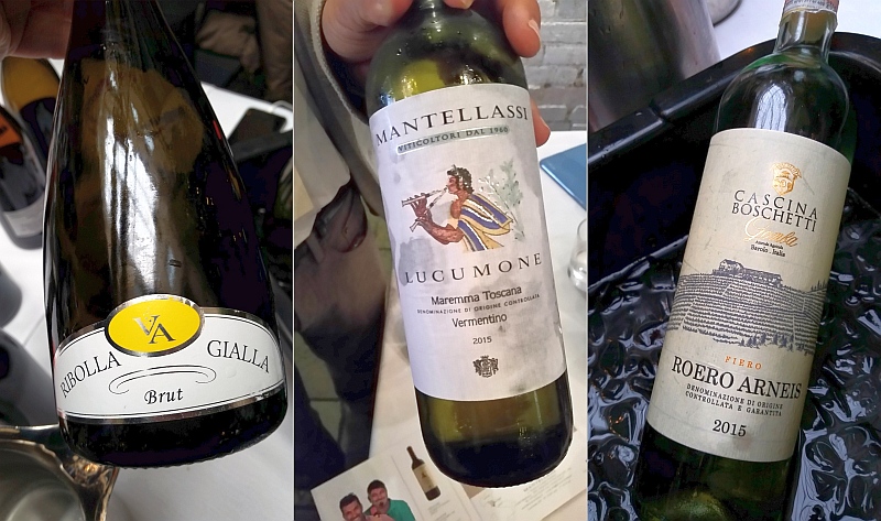 Wine Company Riobolla Gialla, Brut Cascina Boschetti Gomba Roero Arneis DOCG Fiero and Fattoria Mantellassi Lucumone