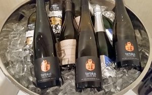 Tantalus Riesling, Quails Gate Chardonnay, Moon Curser Arneis, and Meyer Family Vineyards Brut BC wines