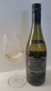 Arrowleaf Solstice Pinot Gris 2015 with wine in glass