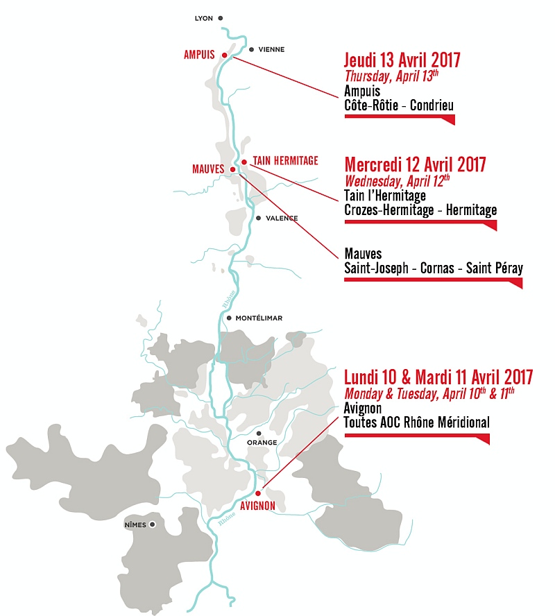 Rhone tour route