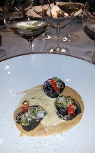 Squid Ink Dungeness Crab Tortellini with Culmina Dilemma 2014 at Ancora