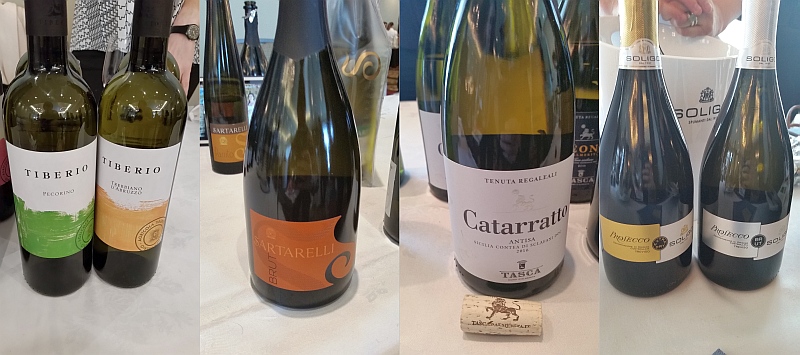 Tiberio Pecorino and Trebianno D'Abruzzo Sartarelli Brut Tasca Tenuta Regaleale Catarratto and Soligo Prosecco