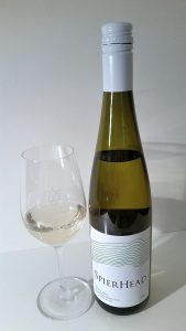 SpierHead Riesling 2016 bottle and glass of wine