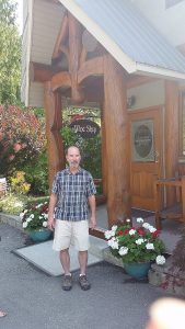 Graydon Ratzlaff outside the Recline Ridge Winery to greet us
