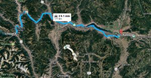 Lillooet to Kamloops (image courtesy Google)