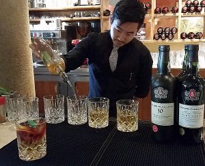 Making the Taylor Made cocktail