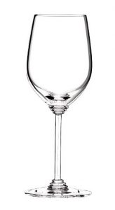 A tulip shaped wine glass