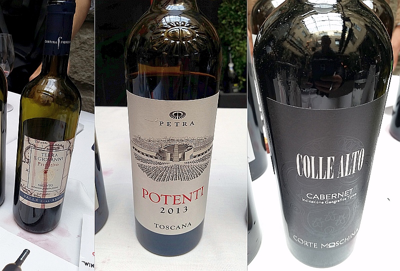 Cantina Fiorentino Terra San Giovanni, Petra Potenti, and Corte Moschina Cabernet IGT Veneto Colle Alto red wines