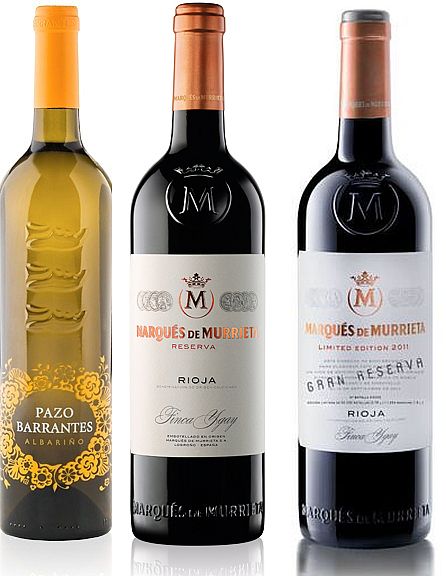 Marqués de Murrieta Pazo Barrantes, Marqués de Murrieta Reserva and Gran Reserva wines