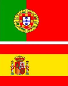 Portugal and Spain flags