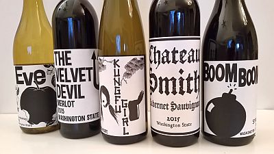 Flight of Charles Smith Wines bottles