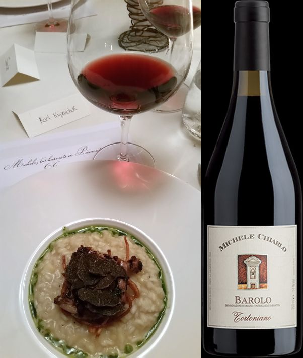 Risotto with roasted quail & sweet potato with rare Winter truffle and Tortoniano Barolo DOCG 2013
