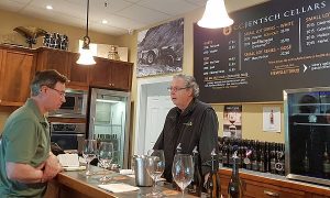 Karl MyWinePal tasting wine with Michael from C.C. Jentsch Cellars