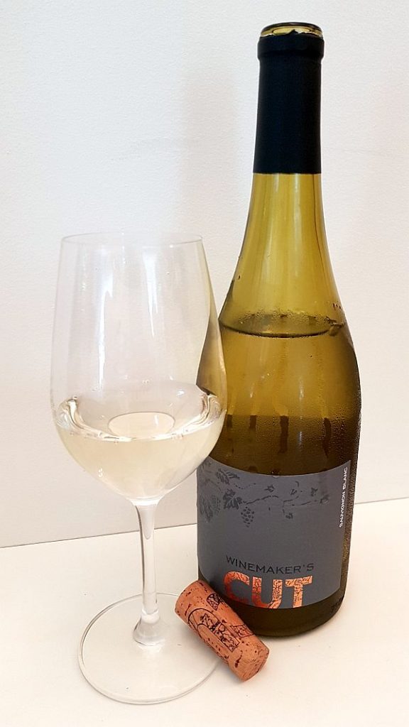Winemaker's CUT Sauvignon Blanc 2017 with wine in glass