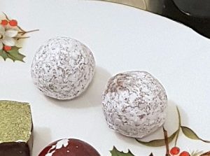 Dark chocolate covered rum balls from Temper Chocolate & Pastry