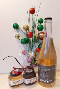 Singletree Citrus Pinot Gris and Spicy Pinot Noir wine jellies and Haywire Vintage Bub 2013